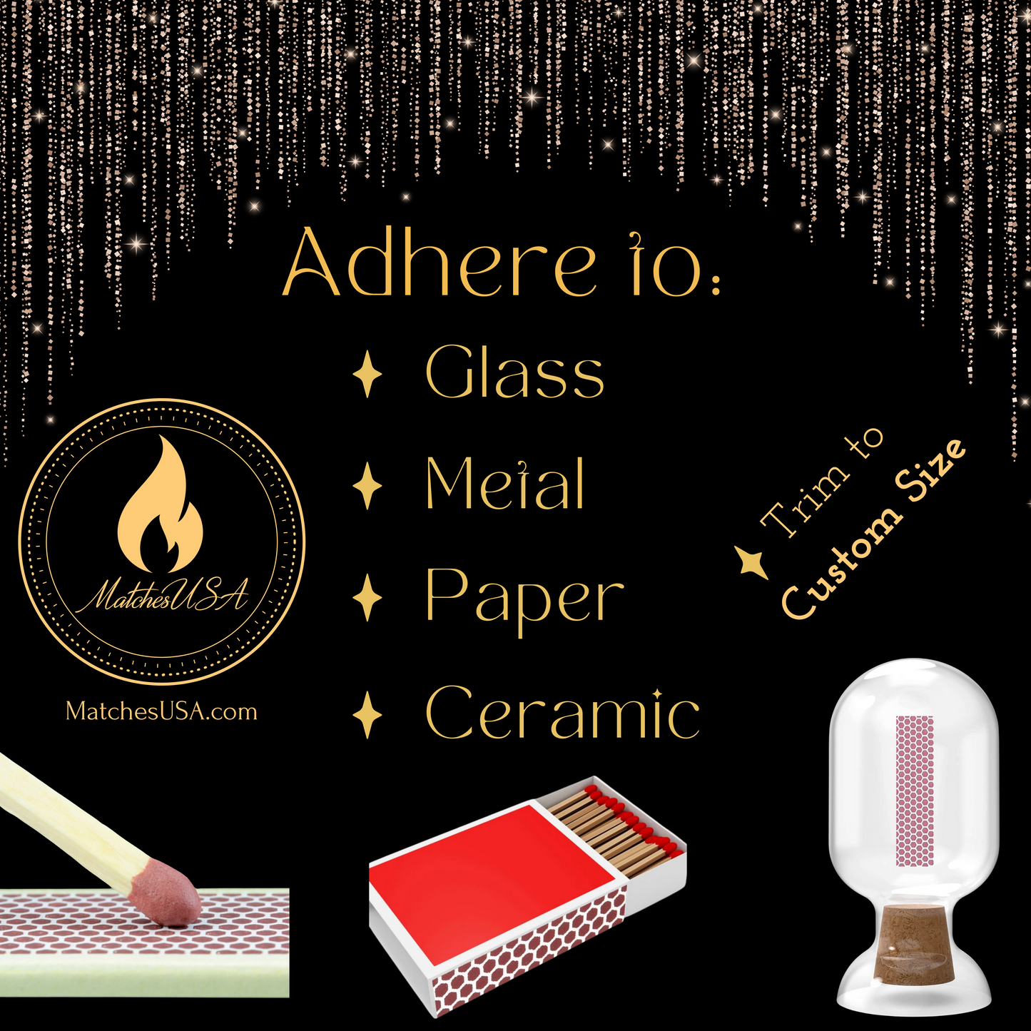 Adhesive Match Striker Paper Sheets (8.5x11")