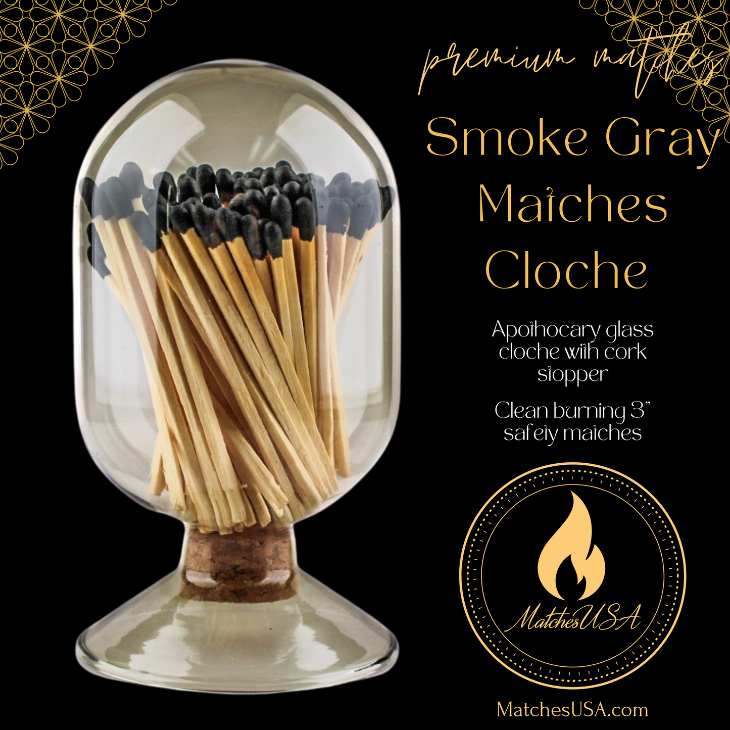 Glass Cloches With Matches