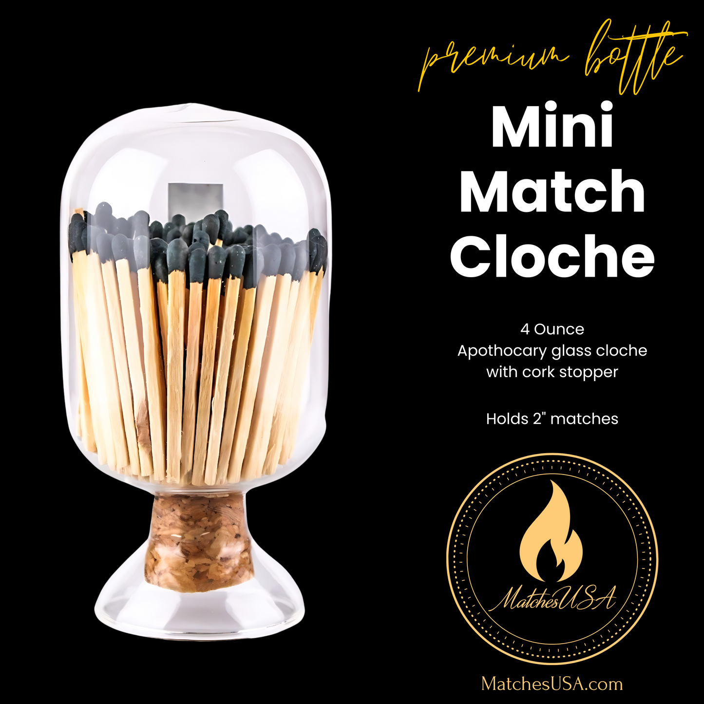 Glass Cloches With Matches