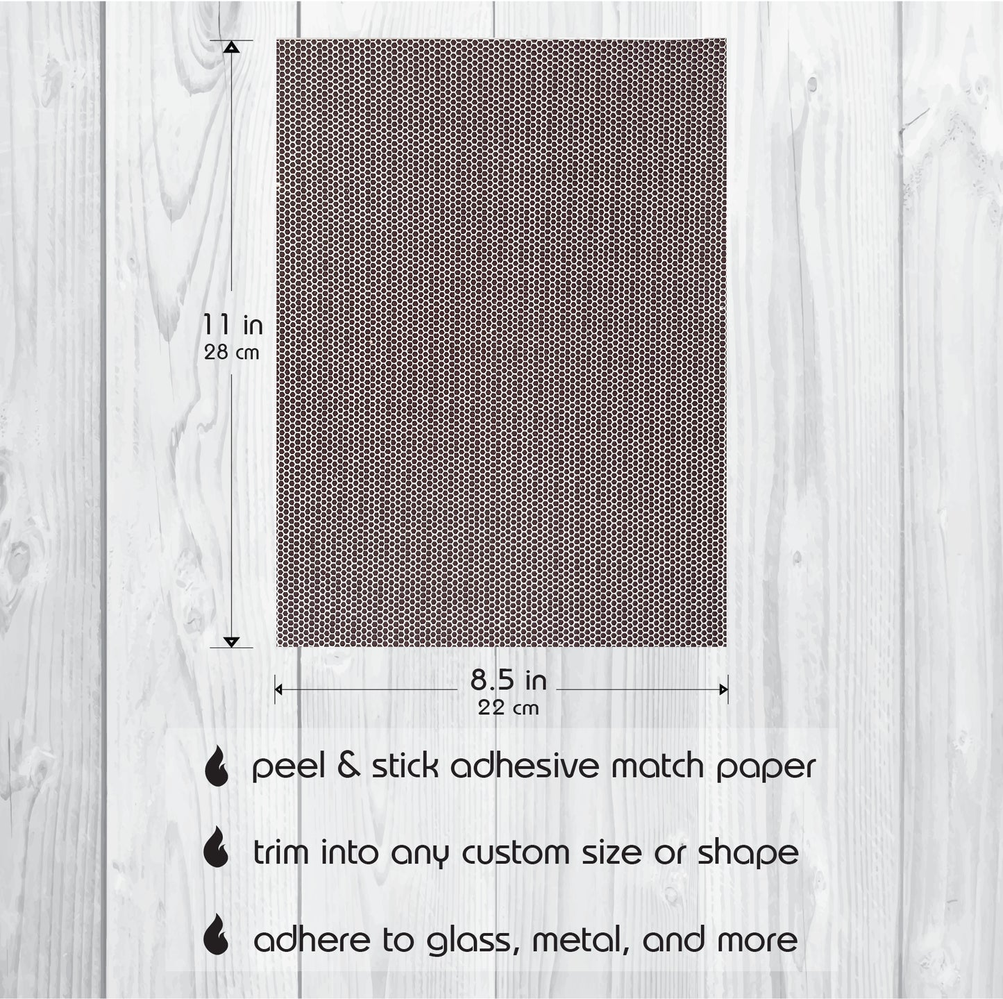 Adhesive Match Striker Paper Sheets (8.5x11")
