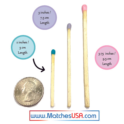 2" Wholesale Bulk Color Mini Matches (Bundle of 100)